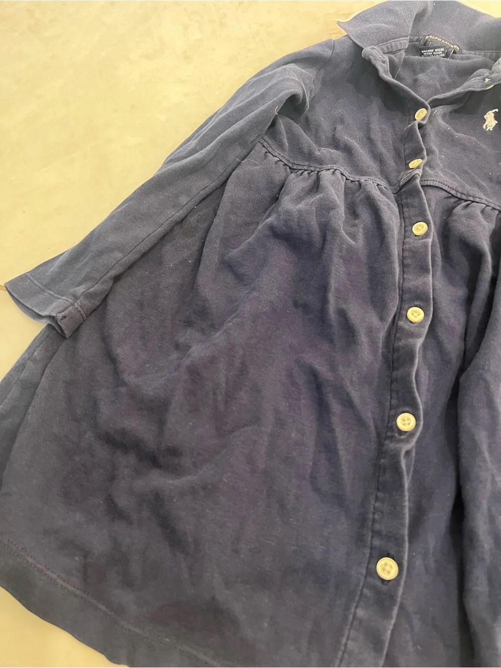 Ralph Lauren Navy Blue Long Sleeve Polo Dress Size 4T